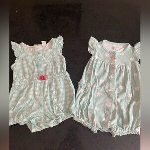 Child of Mine Bundle of 2 Baby Girl Rompers Size 18 Months
